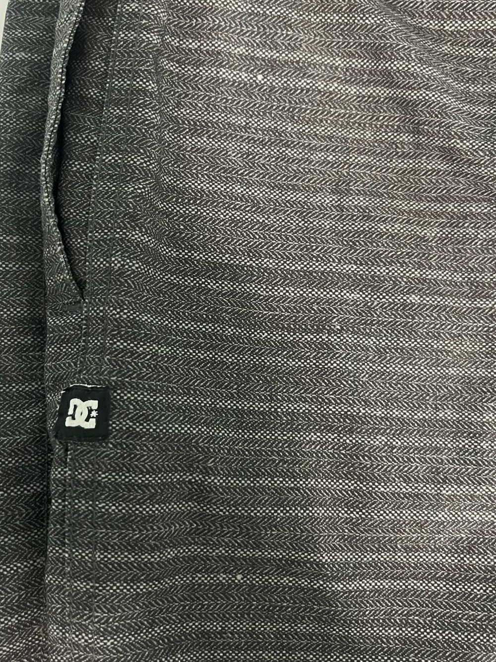 DC Men's Charcoal Herringbone Flat Front Shorts